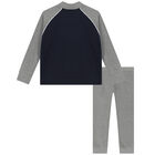 Boys Navy & Grey Tracksuit, 1, hi-res