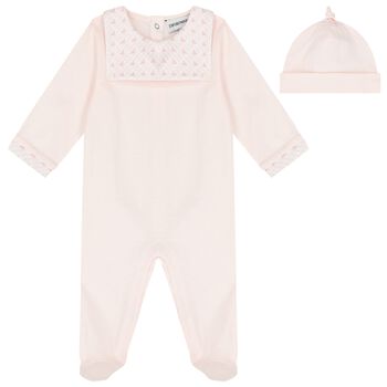 Baby Girls Pink Logo Babygrow Set