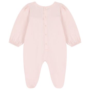 Baby Girls Pink & Gold Ruffled Babygrow