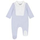 Baby Boys Blue & White Polo Babygrow, 1, hi-res