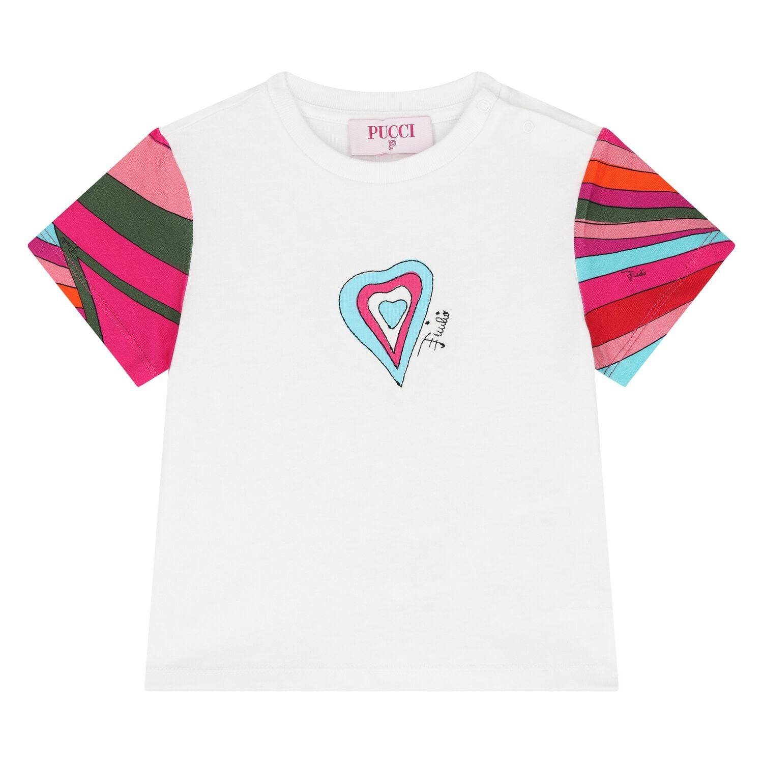 Younger Girls White Heart Logo T-Shirt, 1, hi-res