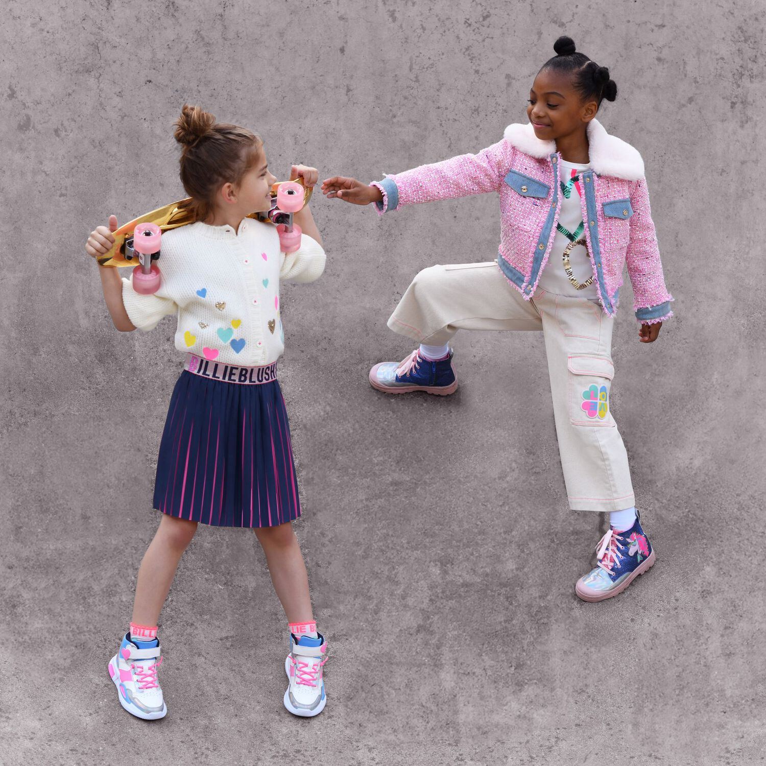 Girls Ivory Hearts Long Sleeve Top, 1, hi-res image number null