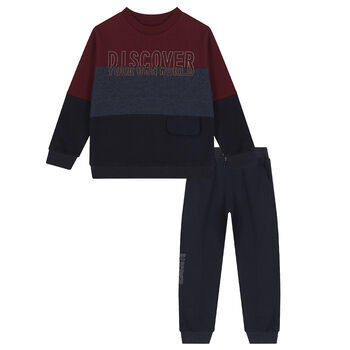 Boys Red & Navy Tracksuit