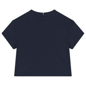 Girls Navy Blue Logo T-Shirt