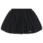 Girls Black Logo Balloon Skirt, 1, hi-res
