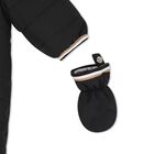 Baby Boys Black Logo Padded Snowsuit, 1, hi-res