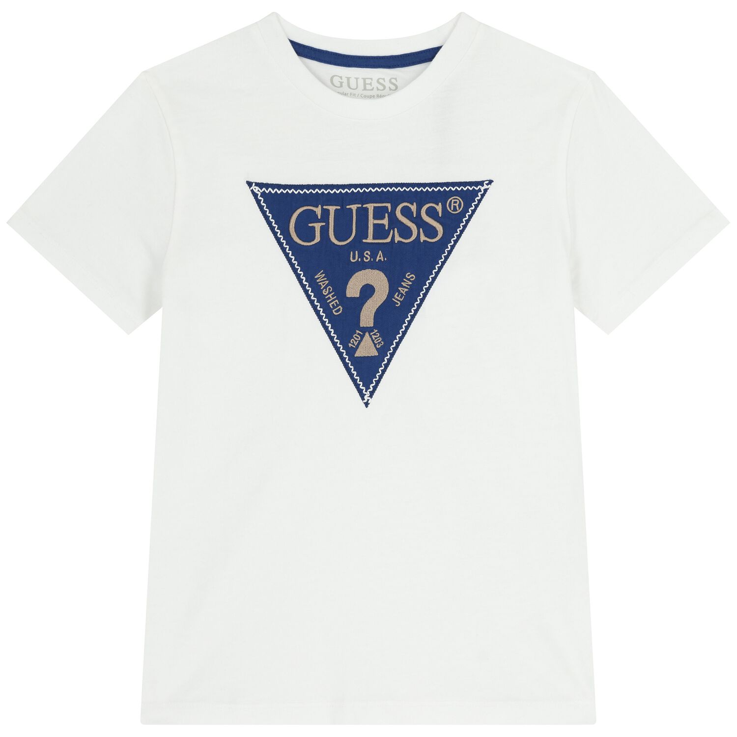 Boys White Logo T-Shirt, 3, hi-res