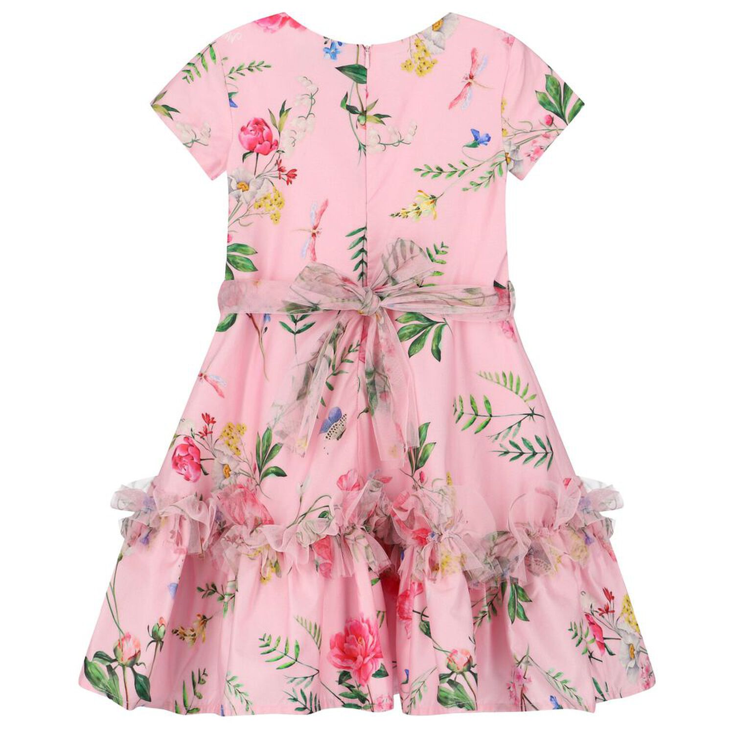 Girls Pink Floral Dress, 1, hi-res