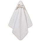 Baby Boys White & Beige Hooded Towel, 1, hi-res