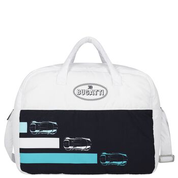Baby Boys White & Navy Blue Logo Baby Changing Bag