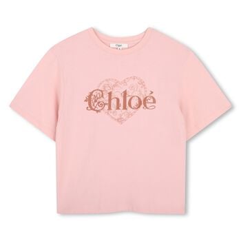 Girls Mini Me Pink Heart Logo T-Shirt