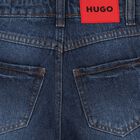 شورت جينز أزرق بشعار للأولاد, 1, hi-res