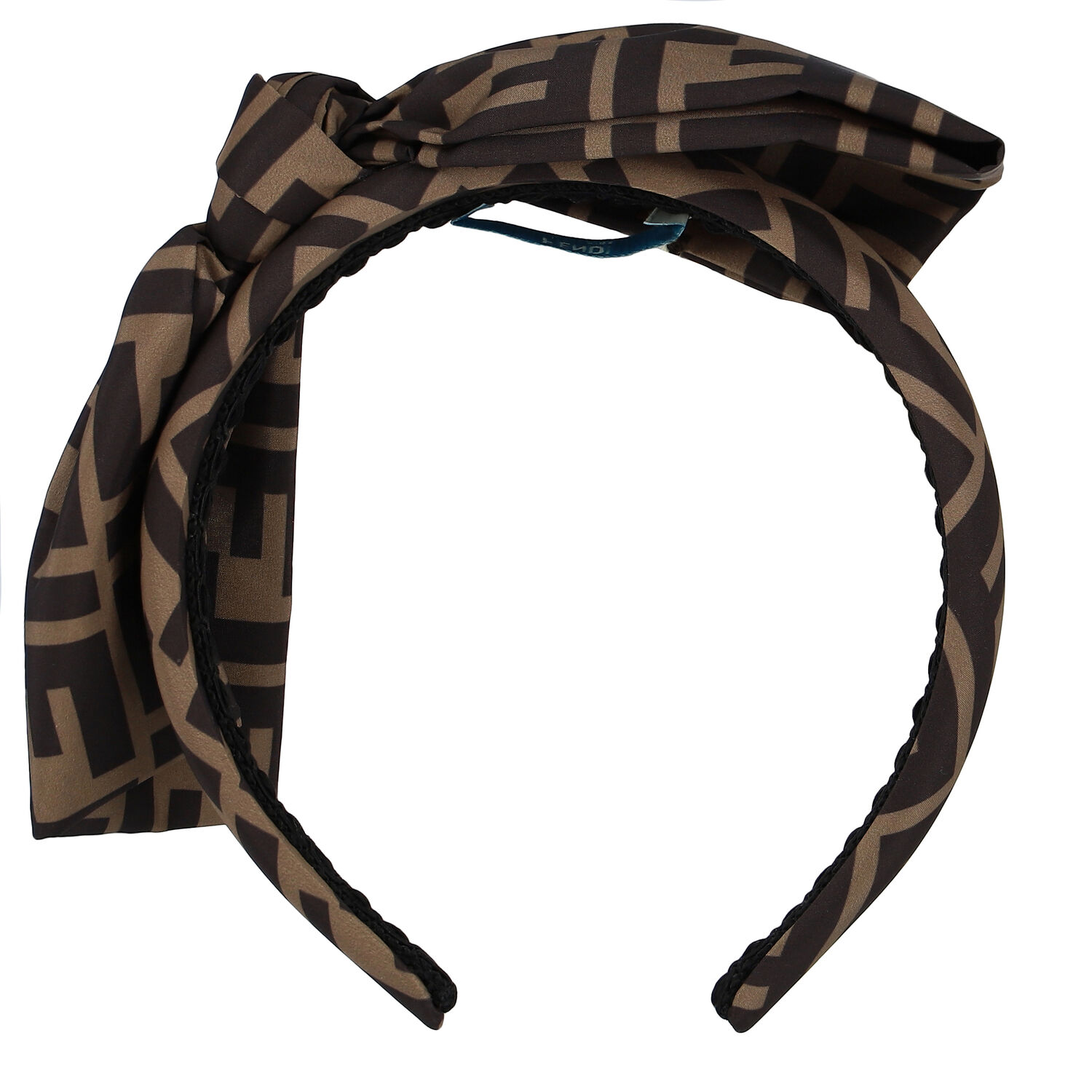 Girls Beige FF Bow Headband, 1, hi-res