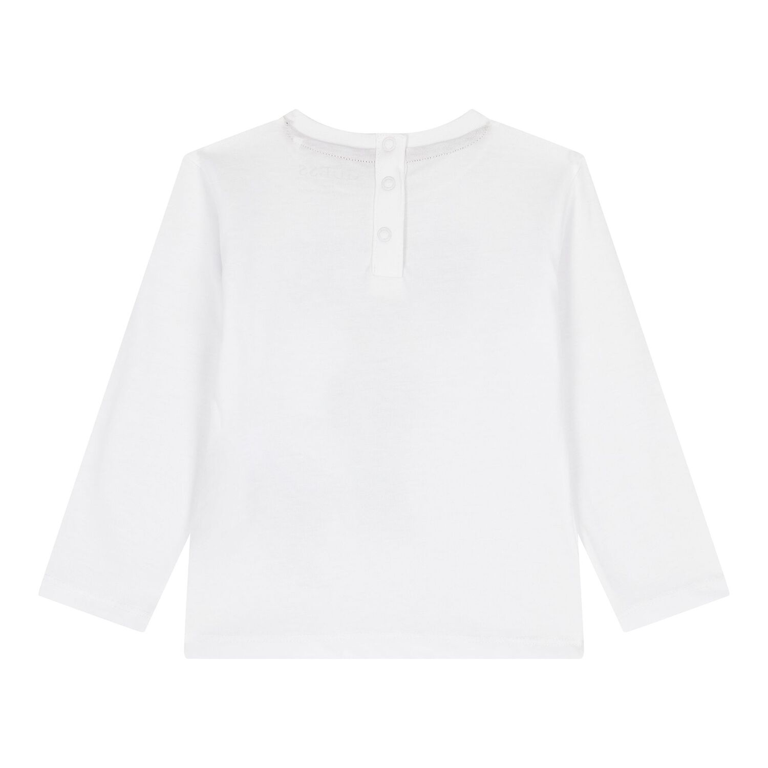 Baby Boys White Teddy Bear Logo Long Sleeve Top, 2, hi-res