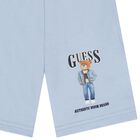 Boys Blue Teddy Bear Logo Shorts, 3, hi-res
