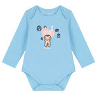 طقم هدية بالشعار باللون الوردى والازرق للبنات, 1, hi-res