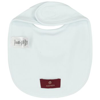 Baby Boys Blue Teddy Bear Logo Bib