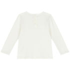 Younger Girls Ivory Logo Long Sleeve Top, 2, hi-res