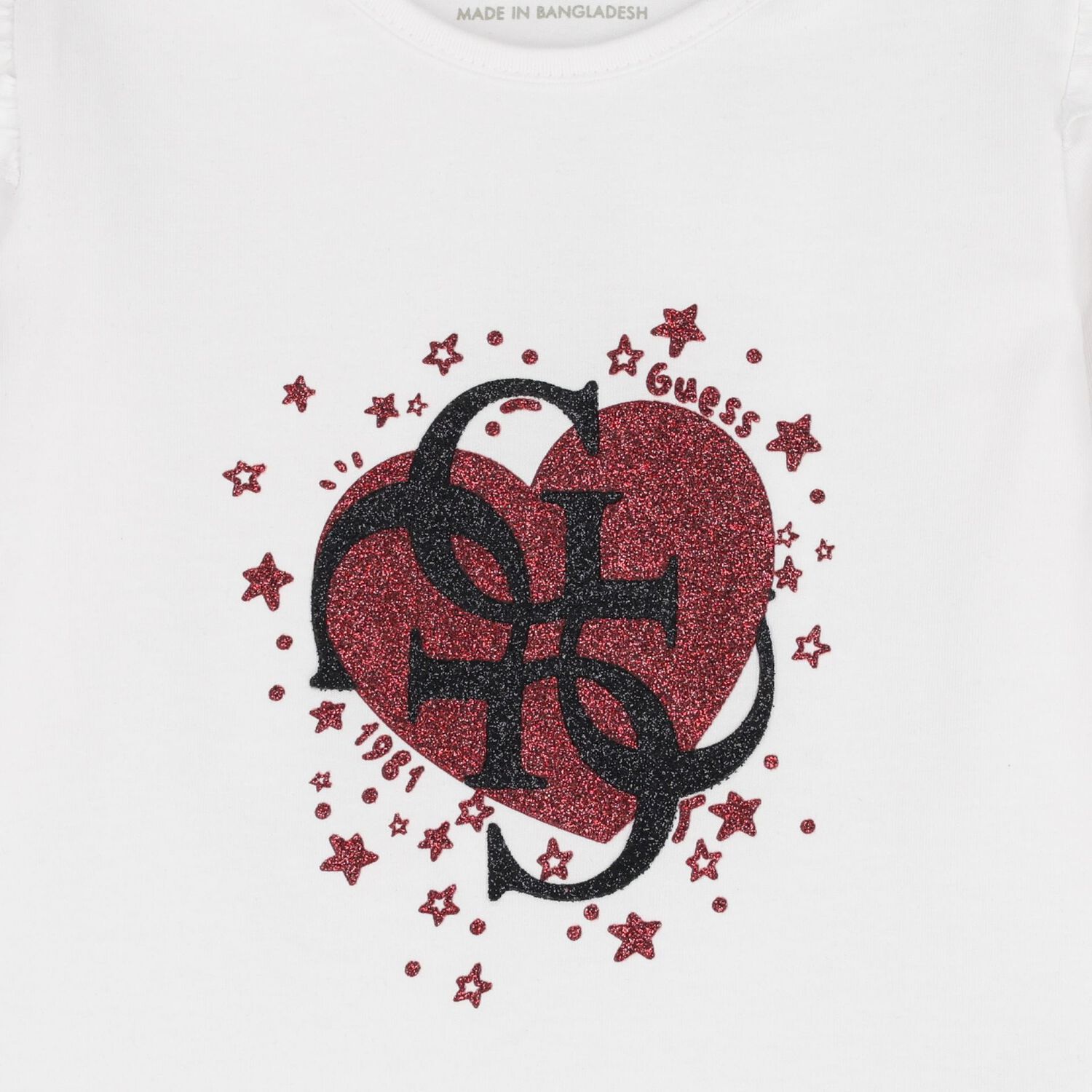 بلوزة بيضاء بأكمام طويلة بشعار للبنات الصغار, 1, hi-res