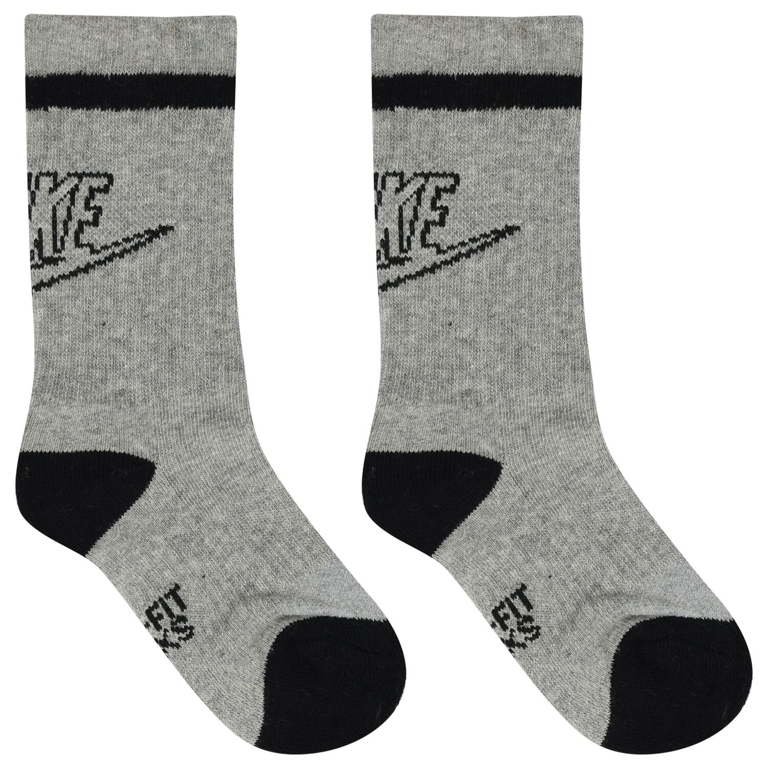 Boys White, Black & Grey Logo Socks ( 6-Pack ) , 1, hi-res