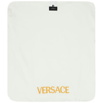 Ivory & Gold Barocco Logo Baby Blanket