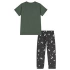 Boys Green & Grey Marvel Pyjamas, 2, hi-res