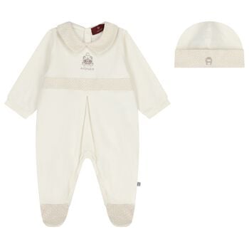 Ivory Teddy Bear Logo Babygrow Set