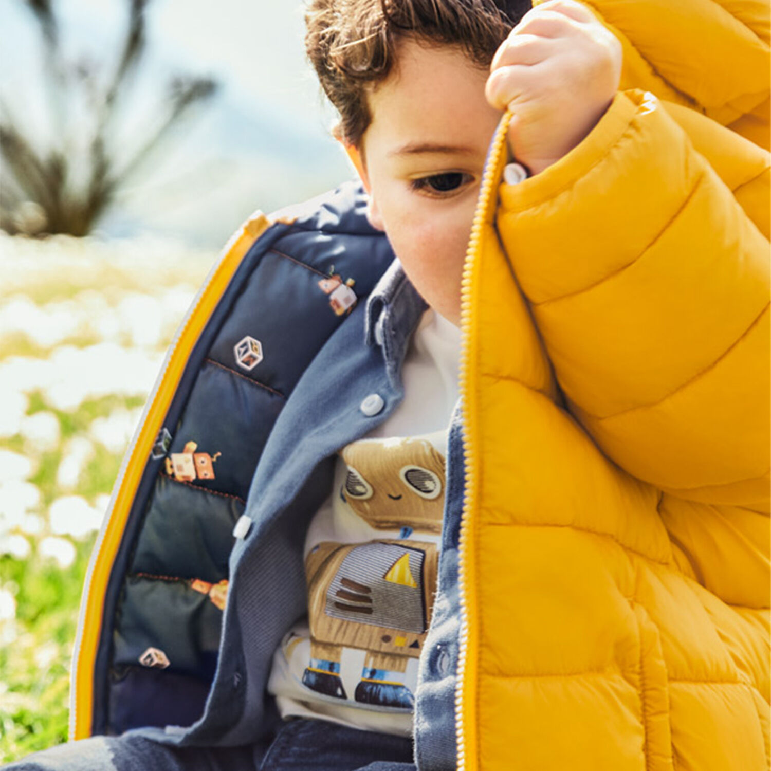 توب بأكمام طويلة باللون العاجي للأولاد, 1, hi-res