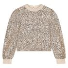 Girls Gold Sequin Skirt Set, 2, hi-res