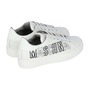 White Logo Leather Trainers