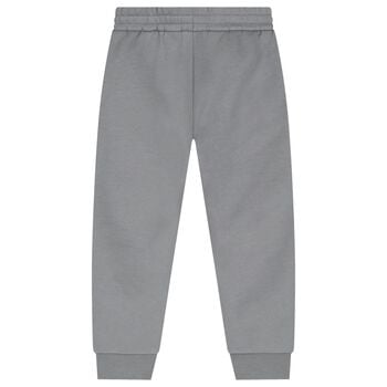 Boys Grey & Black Logo Joggers 