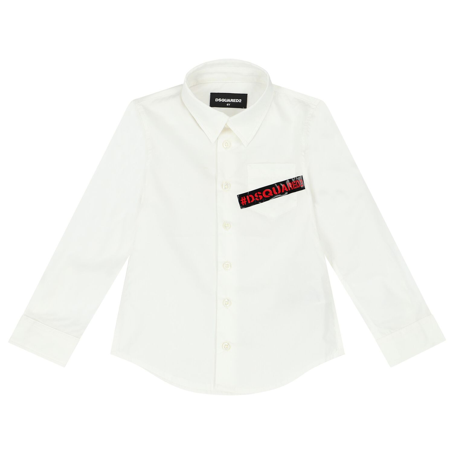Boys White Logo Shirt, 1, hi-res