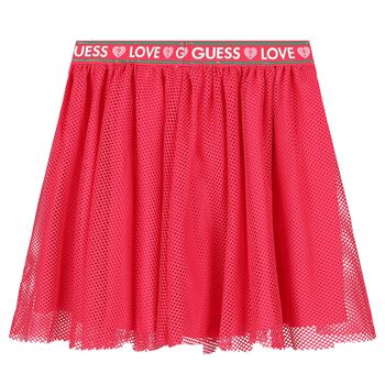 Girls Pink Logo Mesh Skirt