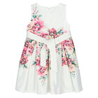 Girls Ivory Floral Dress, 1, hi-res
