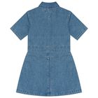 Girls Blue Logo Denim Dress, 1, hi-res