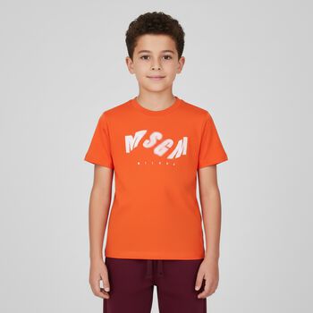 Boys Orange Logo T-Shirt