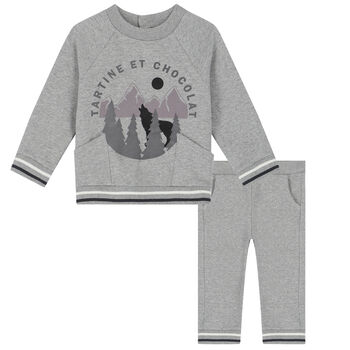 Baby Boys Grey Logo Tracksuit