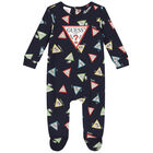 Baby Boys Navy Blue Teddy Bear Logo Babygrow, 1, hi-res