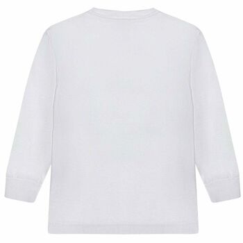 Boys White Printed Sweatshirt