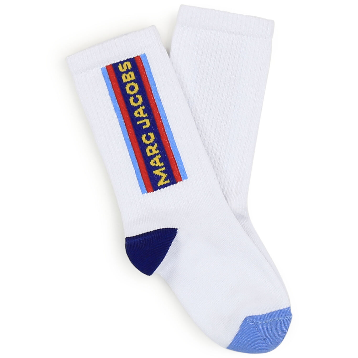Boys White Logo Socks, 1, hi-res