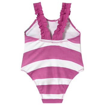 Younger Girls Pink & White Floral Swimsuit