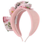 Girls Ivory Wide Flower Headband, 3, hi-res