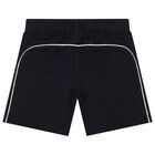 Boys White & Black Logo Shorts Set, 1, hi-res