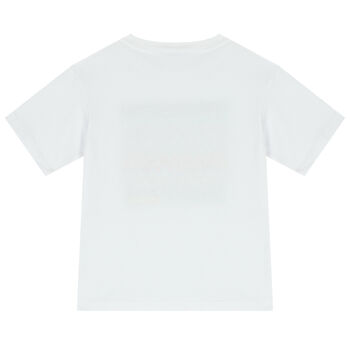 Boys White Logo Zigzag T-Shirt