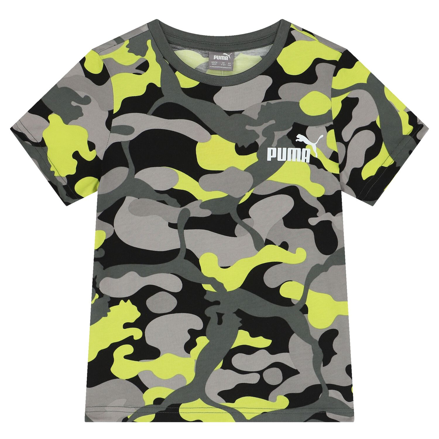 Boys Black, Grey & Green Camouflage Logo T-Shirt, 2, hi-res