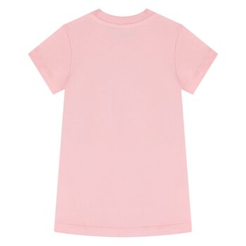 Younger Girls Pink Teddy Bear Logo Dress