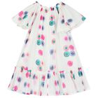 فستان بنات مكشكش باللون الأبيض, 1, hi-res