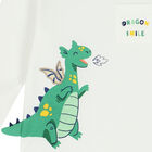 توب أولاد بأكمام بطبعة ديناصور باللون العاجي, 1, hi-res