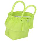 Girls Green Logo Ruffled Hand Bag, 1, hi-res