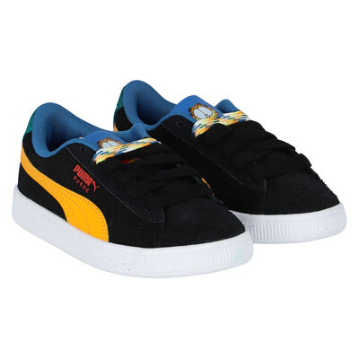 Boys Black Suede Garfield PS Trainers